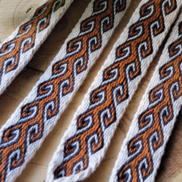 ceinture tissée aux cartes à nouer en coton