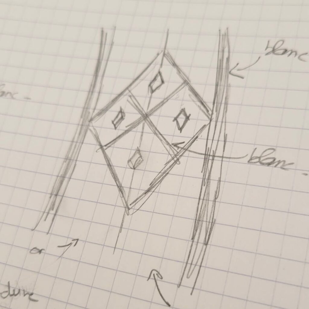 photo des études réalisés dans le cadre de la reproduction du galon de Saint Césaire d'Arles
