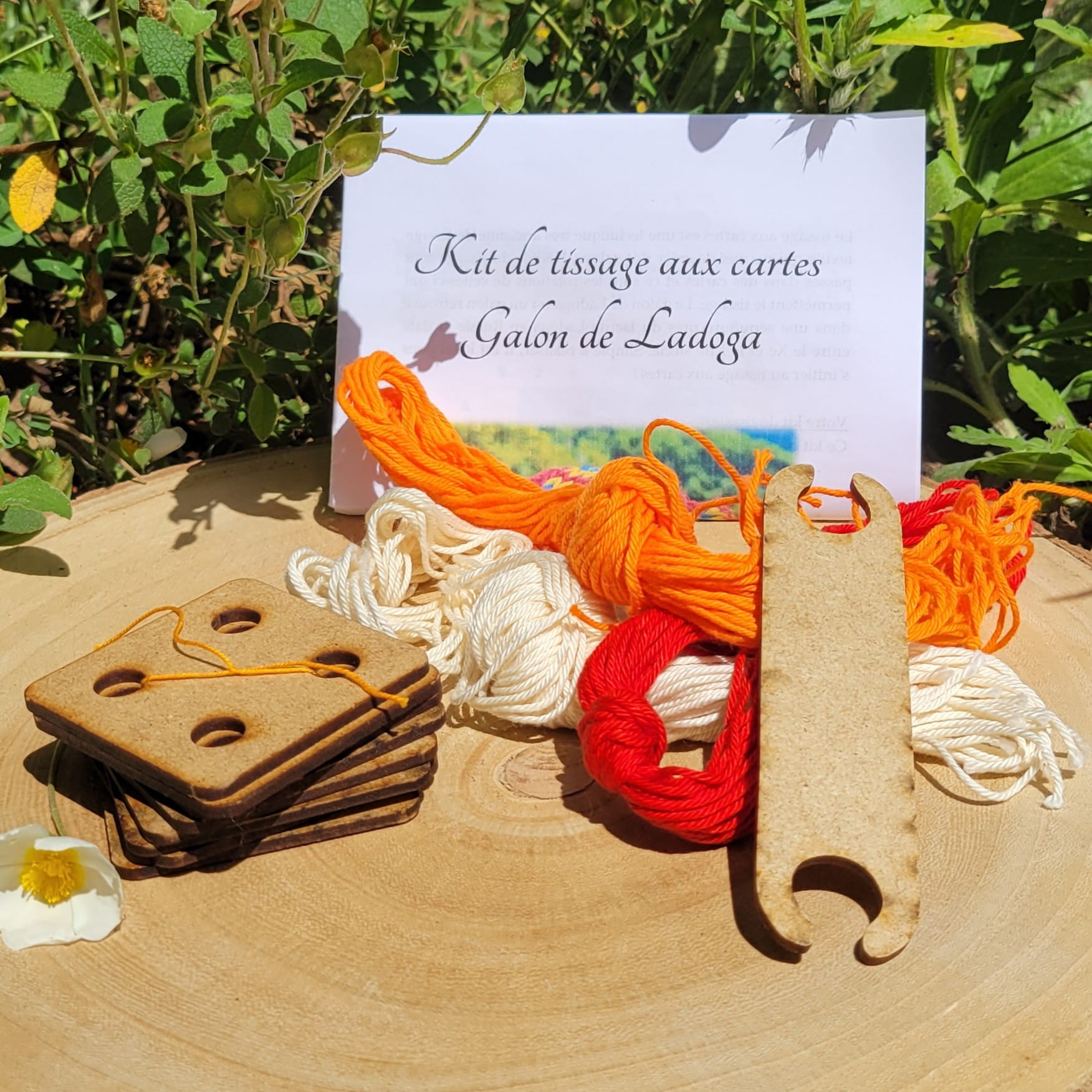 contenu du kit de tissage aux cartes du galon de Ladoga rouge
